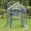 Outdoor 56" W x 56" D x 76" H Green House,Walk-in Plant Gardening Greenhouse with 2 Tiers 8 Shelves(Transparent Cover) W41923659