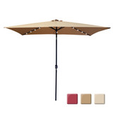 Outdoor Patio Umbrella 10 ft x 6.5 ft Rectangular with Crank Weather Resistant Uv Protection Water Repellent Durable 6 Sturdy Ribs W41923910
