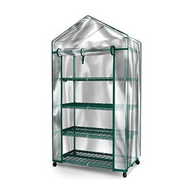 Mini Greenhouse - 4 Tiers Indoor Outdoor Greenhouse with wheels-Use in Any Season for Plants W41931277