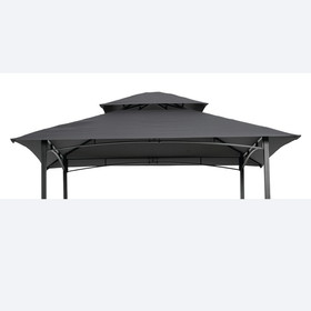 8X5ft Grill Gazebo Replacement Canopy, Double Tiered BBQ Tent Roof Top Cover W41932279