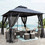 10x10 Outdoor Patio Gazebo Canopy Tent with Ventilated Double Roof and Mosquito net(Detachable Mesh Screen on All Sides),Suitable for Lawn, Garden, Backyard and Deck,Gray Top W41940785