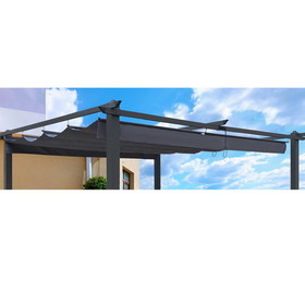Replacement Canopy Top Cover Fabric for 13 x 10 ft Outdoor Patio Retractable Pergola Sun-shelter Canopy W41972288