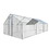 Large Chicken Coop Metal Chicken Run Walk-in Poultry Cage Spire-Shaped with Waterproof and Anti-Ultraviolet Cover for Backyard and Farm Outside Lockable Door(9.8'Lx19.7'Wx6.5'H) W419P144218
