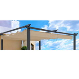 Replacement Canopy Top Fabric for 10x10 ft Outdoor Patio Retractable Pergola Sunshelter Pergola Canopy-Khaki W419P144894