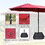 15x9ft Large Double-Sided Rectangular Outdoor Twin Patio Market Umbrella with light and base- red W419P145382