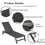 NEW Outdoor Chaise Lounge Chair, Five-Position Adjustable Aluminum Recliner, All Weather for Patio, Beach, Yard, Pool(Grey Frame/Black Fabric) W419P147374