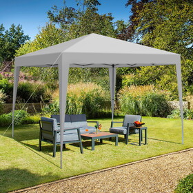 Outdoor 10x 10ft Pop Up Gazebo Canopy with 4pcs Weight sand bag,with Carry Bag-Grey W419P147525