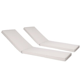2PCS Set Outdoor Lounge Chair Cushion Replacement Patio Funiture Seat Cushion Chaise Lounge Cushion-Beige W419P147672