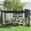 13x10 ft Outdoor Patio Retractable Pergola with Canopy Sunshelter Pergola for Gardens, Terraces, Backyard, Gray W419P149934