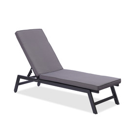 Outdoor Chaise Lounge Chair with Cushion, Five-Position Adjustable Aluminum Recliner, All Weather for Patio, Beach, Yard, Pool W419S00018