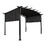 12 x 9 ft Outdoor Pergola Patio Gazebo, Retractable Shade Canopy, Steel Frame Grape Gazebo, Sun shelter Pergola for Gardens, Terraces, Backyard W419S00042