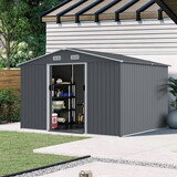 Outdoor Storage Shed 8 x 10 FT Large Metal Tool Sheds with Window W419S00051