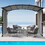 Patio Pergola 9 x 11ft Arched Gazebo with Waterproof Sun Shade Shelter Awning Steel Frame Grape Gazebo for Garden Backyard -Grey W419S00053