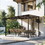 10' x 10' Outdoor Pergola Gazebo,Wall-Mounted Lean to Metal Awning Gazebo with Roof,Large Heavy Duty for Patio,Decks,Backyard W419S00054