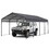 Metal Carport 12 X20 FT Heavy Duty with Galvanized Steel Roof, Metal Garage Canopy with Galvanized Steel Roof & Frame, Car Tent Outdoor Storage Shed for Car, Boats and Truck, Gray W419S00057