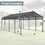 Metal Carport 12 X20 FT Heavy Duty with Galvanized Steel Roof, Metal Garage Canopy with Galvanized Steel Roof & Frame, Car Tent Outdoor Storage Shed for Car, Boats and Truck, Gray W419S00057