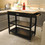 Kitchen Island & Kitchen Cart, Mobile Kitchen Island with Two Lockable Wheels, Rubber Wood Top, Black Color Design Makes It Perspective Impact During Party. W42049332