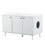 Litter Box Enclosure, Cat Litter Box Furniture with Hidden Plug, 3 Doors,Indoor Cat Washroom Storage Bench Side Table Cat House, Large Wooden Enclused Litter Box House, White W42090258