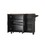 Kitchen Island & Kitchen Cart, nMobile Kitchen Island with Extensible Rubber Wood Table Top,nadjustable Shelf Inside Cabinet,n3 Big Drawers, with Spice Rack, Towel Rack, nBlack-Beech . W420S00004