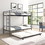 Metal Twin over Twin Bunk Bed with Trundle/Can be Separated into 2 Twin Beds/ Heavy-duty Sturdy Metal/ Noise Reduced/ Safety Guardrail/ Trundle for Flexible Space/ Bunk Bed for Three/ CPC Certified