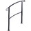 Handrails for Outdoor Steps, Fit 1 or 3 Steps Outdoor Stair Railing, White Wrought Iron Handrail, Flexible Front Porch Hand Rail, Transitional Handrails for Concrete Steps or Wooden Stairs W465124226