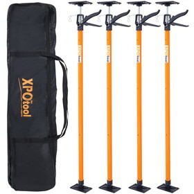 4 Pack Adjustable Support Pole,Steel 3rd Hand Support System,Support Rod for Jacks Cargo Bars Drywalls,Cabinet Jacks for Installing Cabinets,Extends from 45 to 114 inch,with carry bag