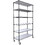 6 Tier 6000lbs Capacity NSF Metal Shelf Wire Shelving Unit, Heavy Duty Adjustable Storage Rack with Wheels & Shelf Liners for Commercial Grade Utility Steel Storage Rack, Black - 84"H x 48"L x 20"D