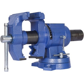 5" Multi-jaw Rotating Bench Vise,Multipurpose Vise Bench,360-Degree Rotation Clamp on Vise with Swivel Base and Head,5inch blue W46538539