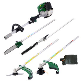 4 in 1 Multi-Functional Trimming Tool, 38CC 4 stroke Garden Tool System with Gas Pole Saw, Hedge Trimmer, Grass Trimmer, and Brush Cutter EPA Compliant W46552275