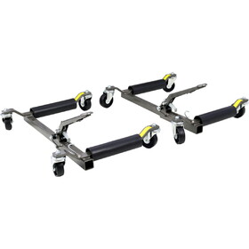 Set of (2) Wheel Dolly Car Skates Vehicle Positioning Hydraulic Tire Jack Ratcheting Foot Pedal Lift Hydraulic Car Wheel Dolly, 1,250lbs W46560255