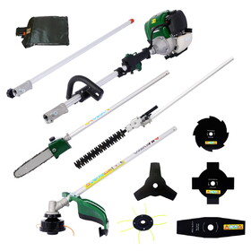 9 in 1 Multi-Functional Trimming Tool, 38CC 4 stroke Garden Tool System with Gas Pole Saw, Hedge Trimmer, Grass Trimmer, and Brush Cutter EPA Compliant W46552275