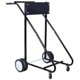 Outboard Boat Motor Stand, Engine Carrier Cart Dolly for Storage, 315lbs Weight Capacity, w/Wheels (black) W46565411