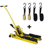 Hydraulic Motorcycle Lift Jack, 1500 LBS Capacity ATV Scissor Lift Jack, Portable Motorcycle Lift Table with 4 Wheels, Hydraulic Foot-Operated Hoist Stand with tie down yellow W46566963