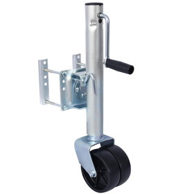 1500lbs Trailer Jack with Double Wheel, Adjustable 12" Lift Travel, Boat on for Boat RV Utility, Swivel Tongue Towing Dual Wheel W46567473