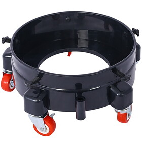 11.2 inch Bucket Dolly, Removable Rolling Bucket Dolly Easy Push 5 Roll Swivel Casters to Move 360 Degree Turning for 5 Gallon Buckets Car Wash System Detailing Smoother Maneuvering, Black W46577458