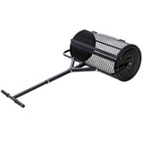 Peat Moss Spreader 24inch,Compost Spreader Metal Mesh,T shaped Handle for planting seeding,Lawn and Garden Care Manure Spreaders Roller,black W46580849