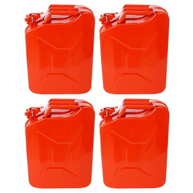 20 Liter (5 Gallon) Jerry Fuel Can with Flexible Spout, Portable Jerry Cans Fuel Tank Steel Fuel Can, Fuels Gasoline Cars, Trucks, Equipment,RED 4pcs/set W46591769