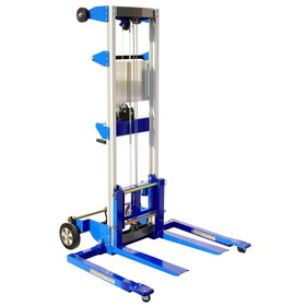 Adjustable Straddle Hand Winch Lift Truck, 42.90" Length, 43.30" Width, 66.9" Height, 500 lbs Capacity W46594436