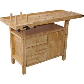 Wood Workbench - Wooden Workbench for Garage Workshop and Home W46594607