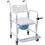 4 in 1 Bedside Commode Chair, Transport Shower Wheelchair Toilet Rolling Transport Chair with 4 Brakes Casters,Tissue Holder,Crutch Holder for Elderly Injured and Disabled W465P143535