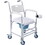 4 in 1 Bedside Commode Chair, Transport Shower Wheelchair Toilet Rolling Transport Chair with 4 Brakes Casters,Tissue Holder,Crutch Holder for Elderly Injured and Disabled W465P143535