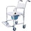 4 in 1 Bedside Commode Chair, Transport Shower Wheelchair Toilet Rolling Transport Chair with 4 Brakes Casters,Tissue Holder,Crutch Holder for Elderly Injured and Disabled W465P143535