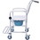 4 in 1 Bedside Commode Chair, Transport Shower Wheelchair Toilet Rolling Transport Chair with 4 Brakes Casters,Tissue Holder,Crutch Holder for Elderly Injured and Disabled W465P143535