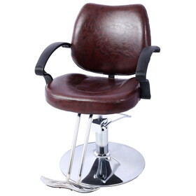 Hair Salon Chair Styling Heavy Duty Hydraulic Pump Barber Chair Beauty Shampoo Barbering Chair for Hair Stylist Women Man,with Barber Cape (Brown) P-W465P156735