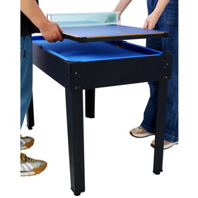 5-in-1 Multi-Game Table - Billiards, Push Hockey, Foosball, Ping Pong, and Basketball black/blue P-W465P164154