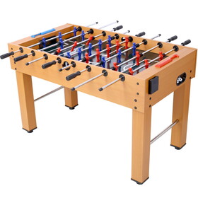 54-inch Hurricane Foosball Table for Family Game Rooms with Light Cherry Finish, Analog Scoring and Free Accessories brown W465P164161