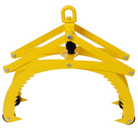 Automatic Grip and Release Log Tongs, 360&#176; Swivel Lifting Tongs with 4 Claws 21" Open, 3300 LBS Load Capacity, Fit for Forklift, ATV, Tractor and so on. Yellow Color W465P271465
