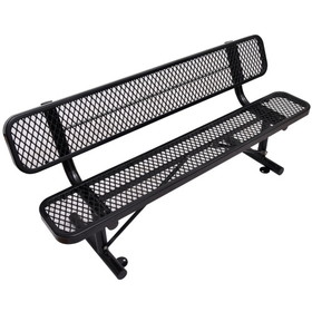 6 ft. Outdoor Steel Bench with Backrest BLACK W465S00010