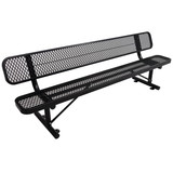 8 ft. Outdoor Steel Bench with Backrest BLack W465S00012