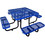 Square Outdoor Steel Picnic Table 46" blue,with umbrella pole W465S00013